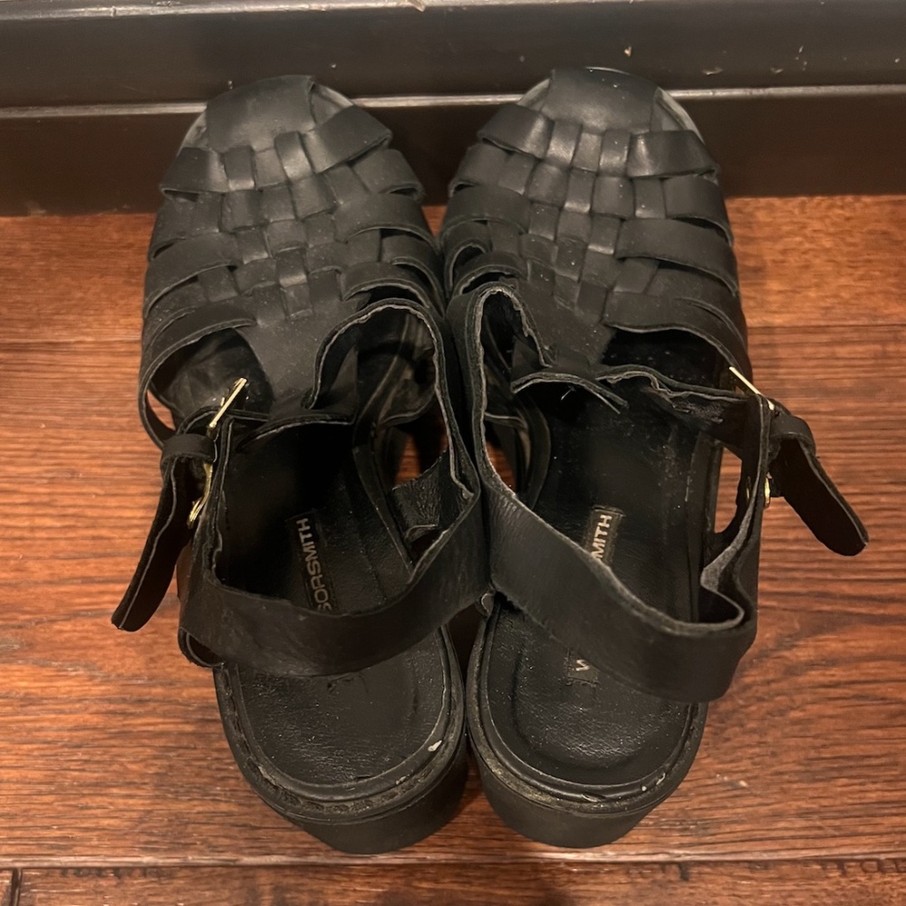 WINDSOR SMITH WOMEN’S LEATHER BLOCK PLATFORM SANDALS, SIZE US 7, BLACK - Picture 8 of 14